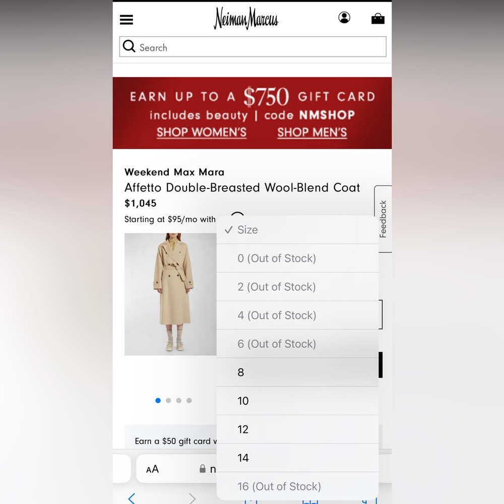 SOLD OUT! Weekend Max Mara Affetto Double-Breasted Wool-Blend Coat - Picture 2 of 10